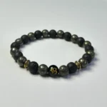 Lava With Pyrite Bracelet